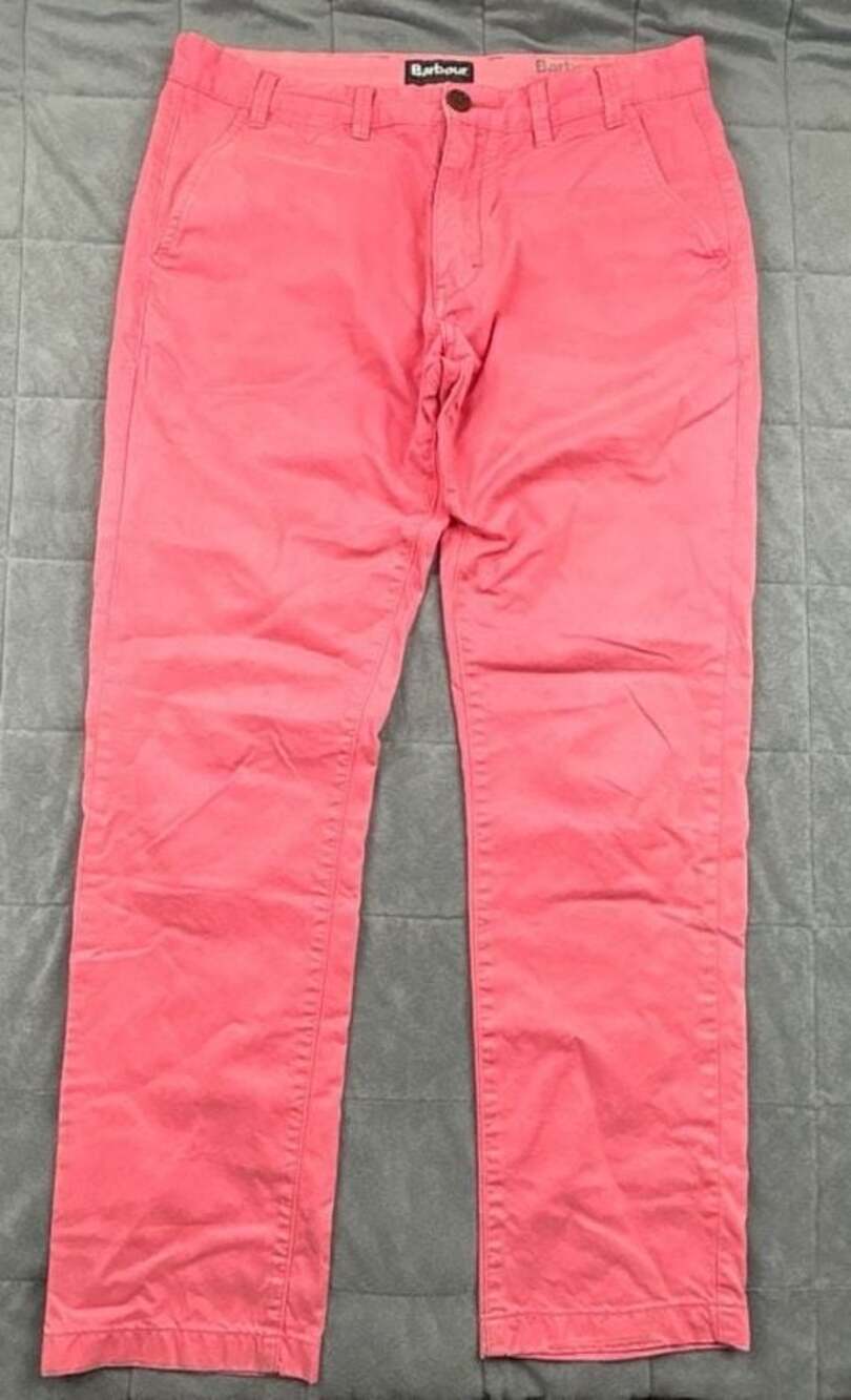 Barbour Euston Garment Dyed Chino Pants Pink W34 L32
